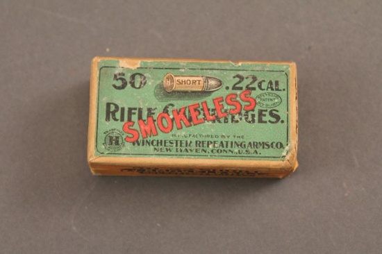 WINCHESTER FULL BOX OF 22 SHORT SMOKELESS TARGET CARTRIDGES