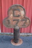 CAST IRON BALTIMORE & OHIO RAILROAD MILE MARKER