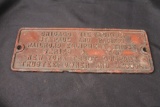 BOX CAR BUILDER'S PLAQUE