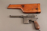 handgun MAUSER 1896 BROOMHANDLE, 9MM SEMI-AUTO PISTOL