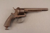 antique LIEGE BELGIUM PINFIRE MODEL, 36CAL, REVOLVER