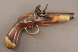 antique BARNETT, FLINTLOCK MODEL, 50CAL, SINGLE SHOT FLINTOCK PISTOL