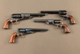 handgun SET OF 4 COLT MINIATURES OF THE COLT 51 NAVY, 1860 ARMY, WALKER AND SA ARMY