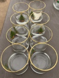Christmas  gold rim glasses - spode
