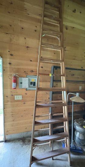 large wood step ladder