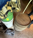 wooden barrel  and misc