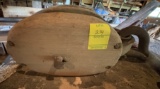 large  wood block pulley