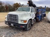 1996 Ford F800 w/Cummins 5.9L Diesel Engine, 6-Speed Manual Transmission, and Crane Bed