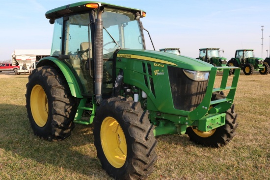 2014 John Deere 5100M, 100HP, 2 Rear Remotes, Loader Ready, Radio, 32/16 Transmission
