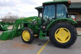 John Deere 5055E Tractor with 520M Loader, Low Hours, Limited Warranty Until 2027
