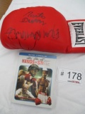 Edgar Ramierez & Roberto Duran Signed Boxing Glove w/ Blu Ray Hands of Stone Movie