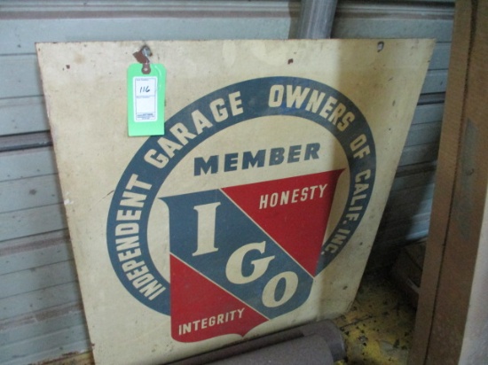 Independent Garage Owners Vintage Metal Sign