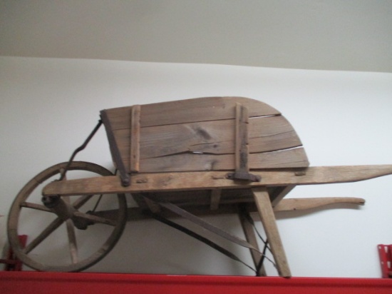 Vintage Wood Wheel Barrow
