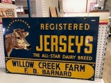 Registered Jerseys the All-Star Dairy Breed Sign, Double Sided, Painted