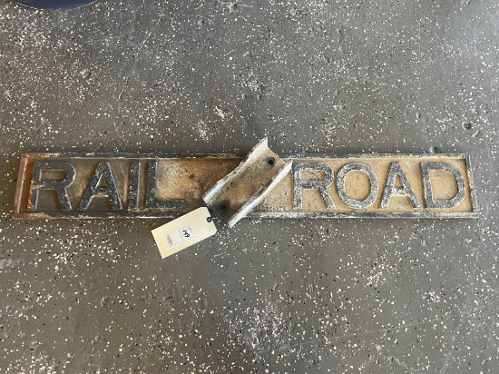 Rail Road Cast Iron 48" Sign