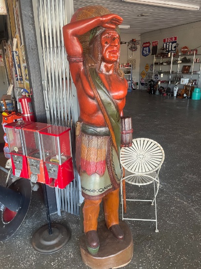 72" Wooden Cigar Store American Indian