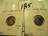 1885 Half Dimes 1858, 1871