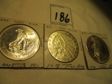 1886 Silver Commemoratives American Prospector, Liberty Indian, Liberty (3) TTM