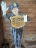 Slow School Zone Crossing Guard Coke Sign