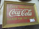 Vintage Coke Sign Framed