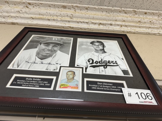 Duke Snider Signed Framed Photo and Don Zimmer Card