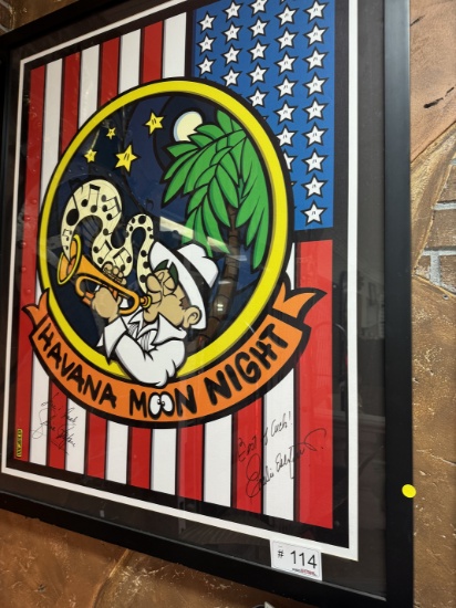 Gloria Estefan and Emilio Estefan Signed Havana Moon Night Poster