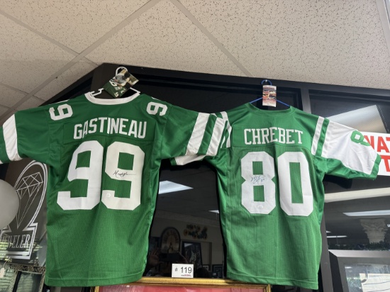 NY Jets 2 Signed Jerseys Gastineau and Chrebet w/ COA