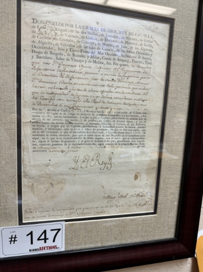 King of Spain Edict Dated 1796