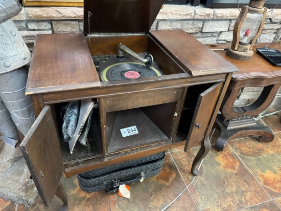 Vintage Turn Table Crank Cabinet