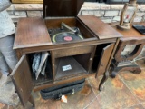 Vintage Turn Table Crank Cabinet