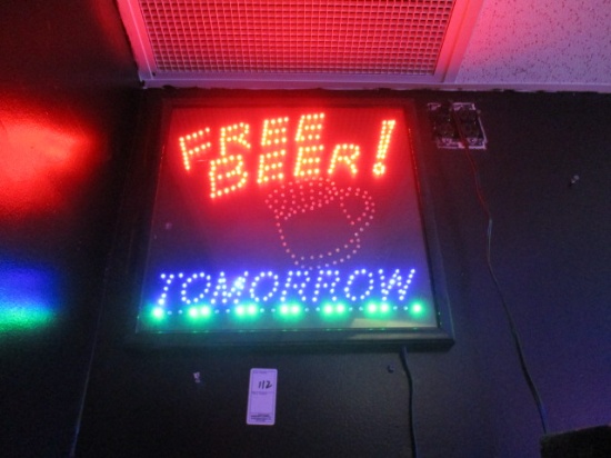 Free Beer Tomorrow LED Sign