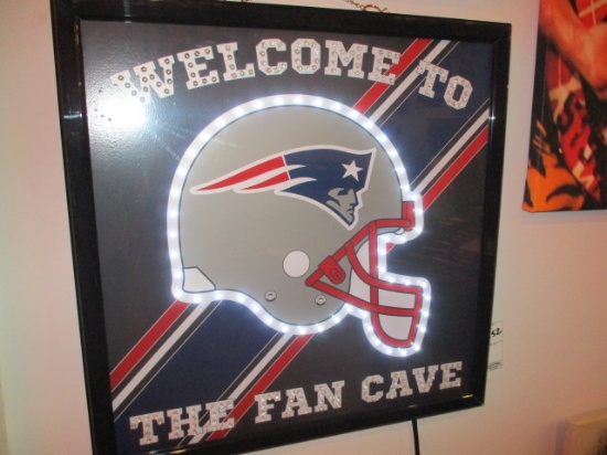 Welcome to the Fan Cave Patriots LED Sign