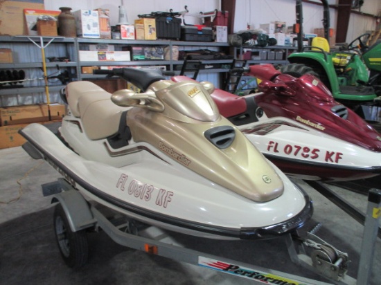 Sea Doo Bombardier (2) GTXRFI and GTX Limited 1998 w/ Galvanized Trailer (Needs Work)