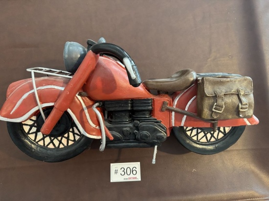 Painted Wood Vintage Motorcycle Art