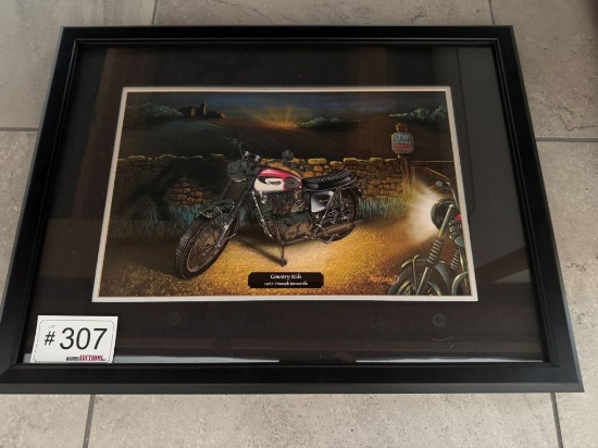 Country Ride 1967 Triumph Framed Art