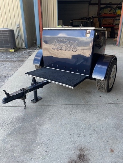 Coca-Cola stainless steel trailer with hitch