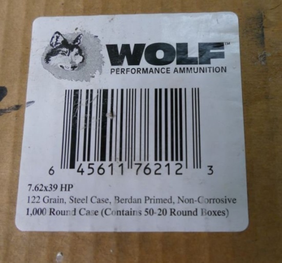 Case 1,000 rounds of Wolf 7.62x39