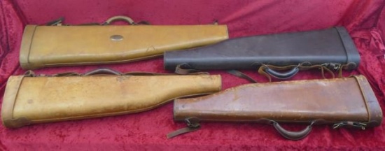 Lot of 4 Mutton Leg Leather Shotgun Cases