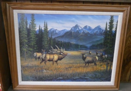 Elk Print on Canvas by Sam Jimm '98