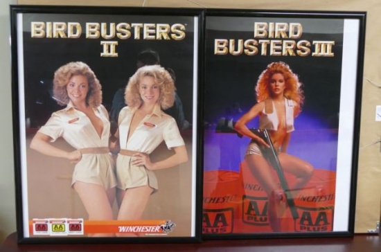 Pair of Winchester AA Bird Buster Girl Posters