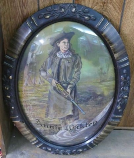 Annie Oakley Painting in Bubble Frame
