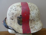WWII German Snow Camo Medic's Helmet