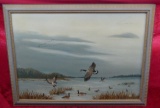 Canvas Painted Canadian Goose Framed Picture