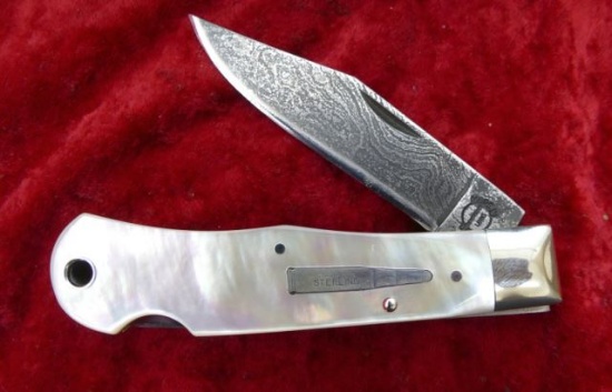 Remington Damascus Blade/Pearl Handle Bullet Knife