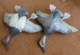 Pair of Mike Borrett Flying Canvas Back Decoys