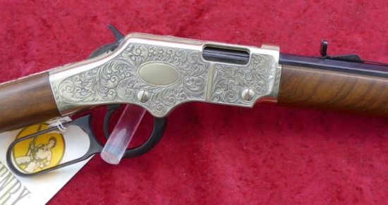 Engraved Henry Deluxe 22 cal Golden Boy Rifle