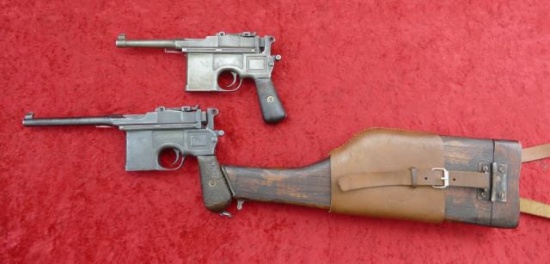Pair Mauser Broom Handle Pistols