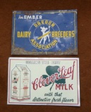 Pair of Dairy & Milk Metal Signs