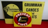 Grumman Canoes & Imperial Tobacco Metal Sign Pair