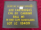 600 rounds of 30 cal Carbine Ammo in Can
